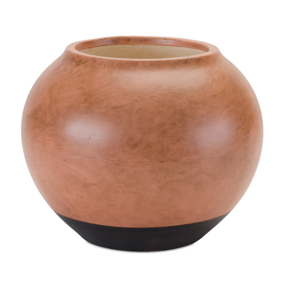 Two Tone Ceramic Vase – 7.25"H Brown and Black Urn Style Accent by Melrose