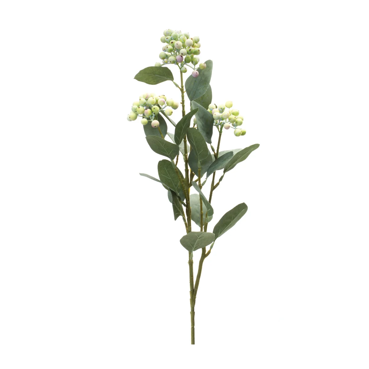 Berry Foliage Spray 26"H Green and White Faux Floral Stems, Set of 2 by Melrose