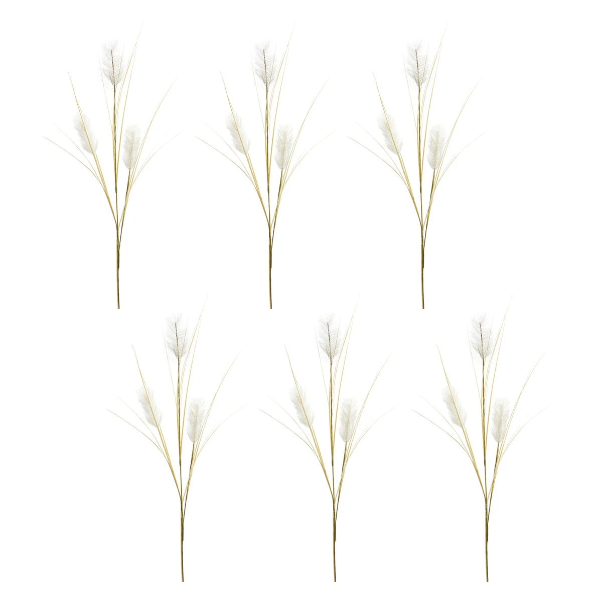 Rabbit Tail Spray Set of 6 – Plastic Faux Stems 45.5" Green Decorative Spray by Melrose