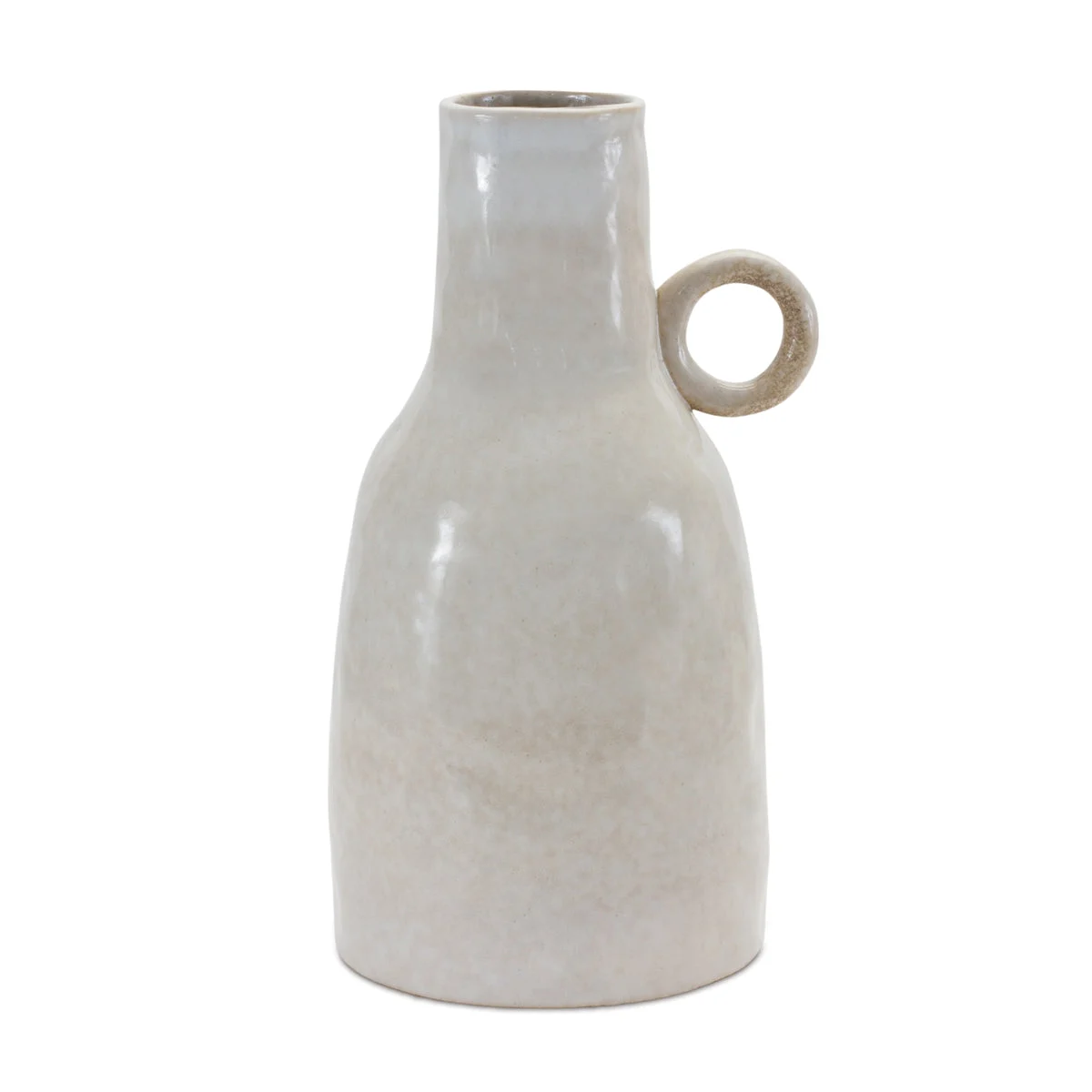 Decorative Ceramic Jug Vase – Neutral Tones 11.25" Farmhouse Home Accent by Melrose