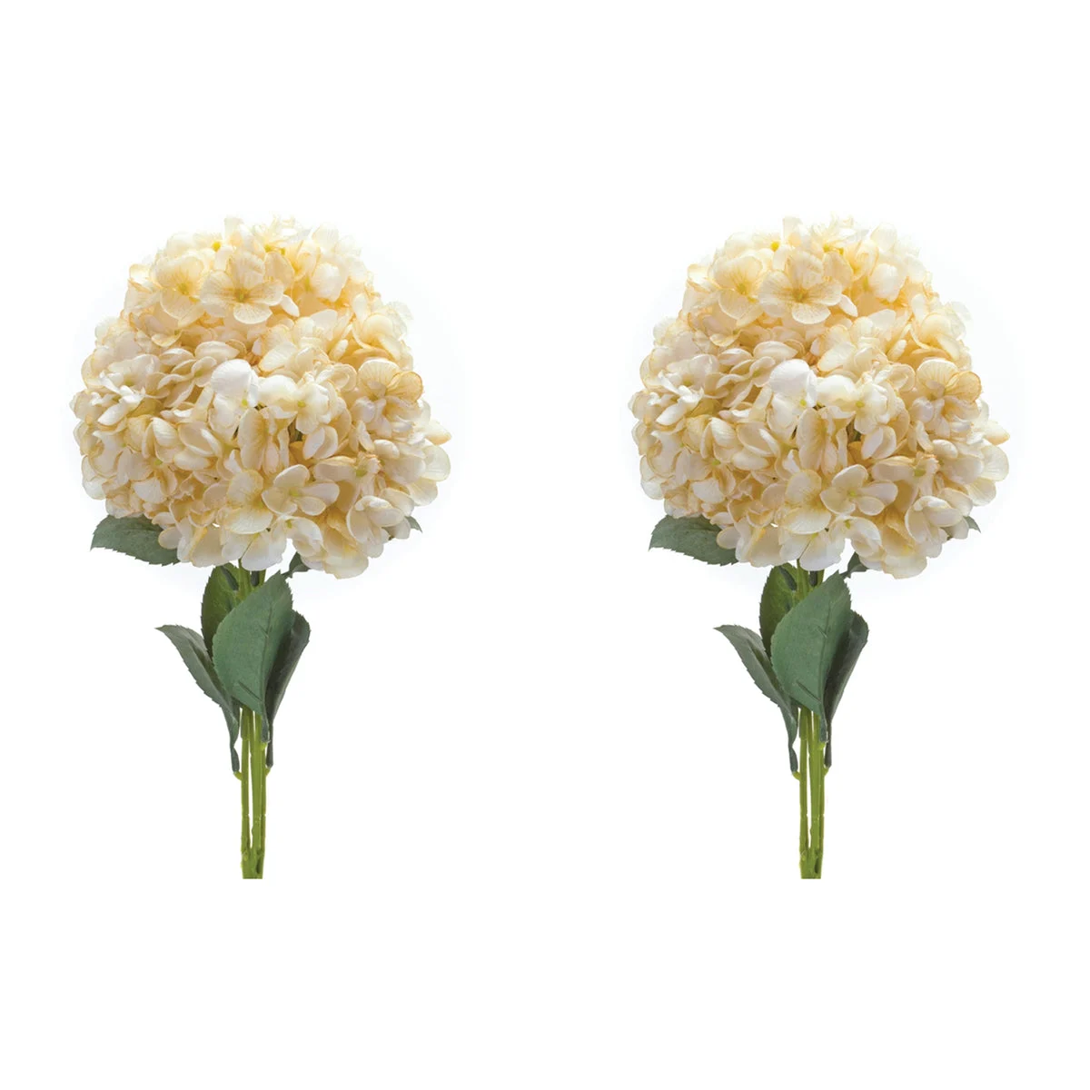 Hydrangea Bush Set Polyester Faux Stems – 19" For Vase and Floral Decor By Melrose