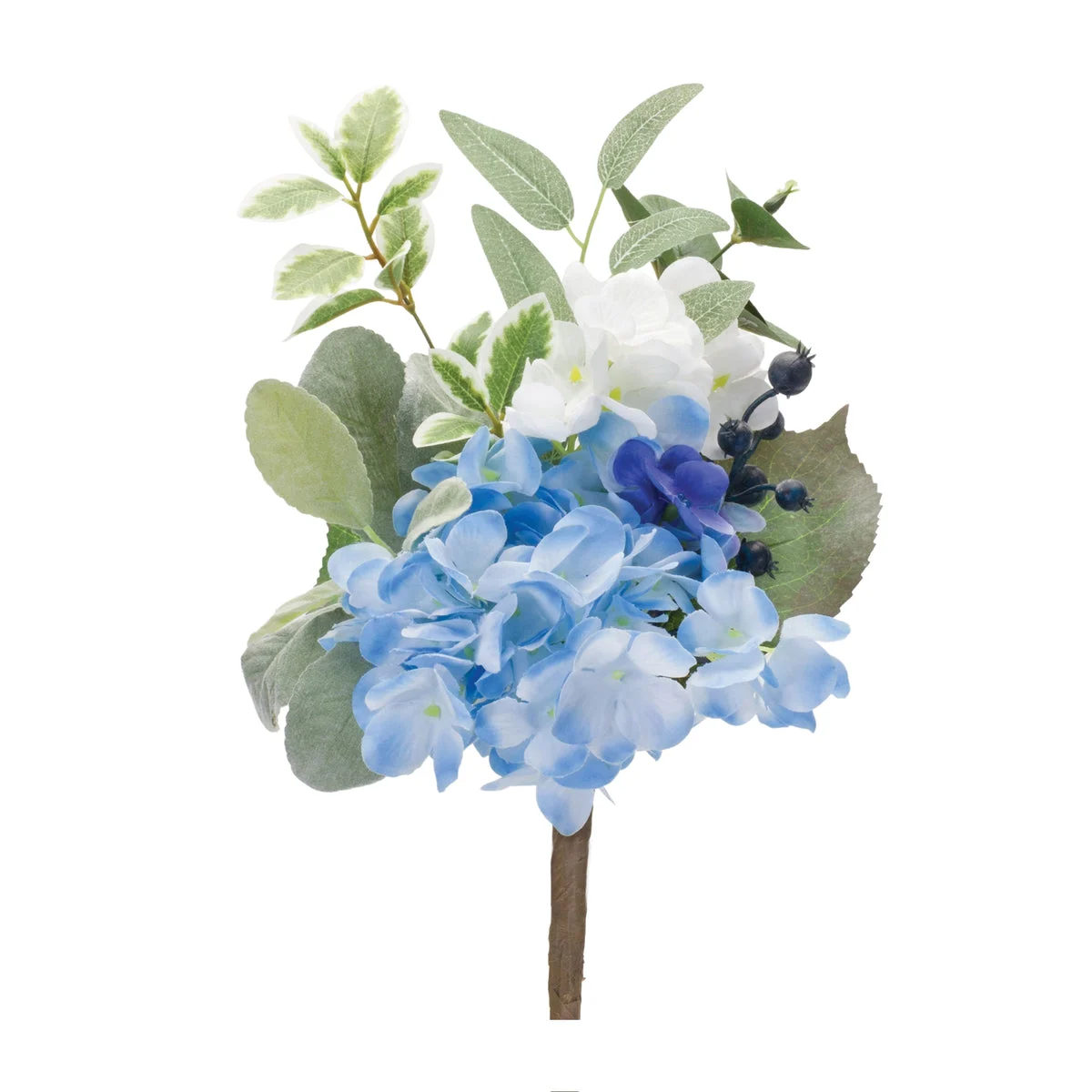 Mixed Floral Pick Blue Green Faux Stems Home Decor Accent 14.5 inch – Set of 2 by Melrose