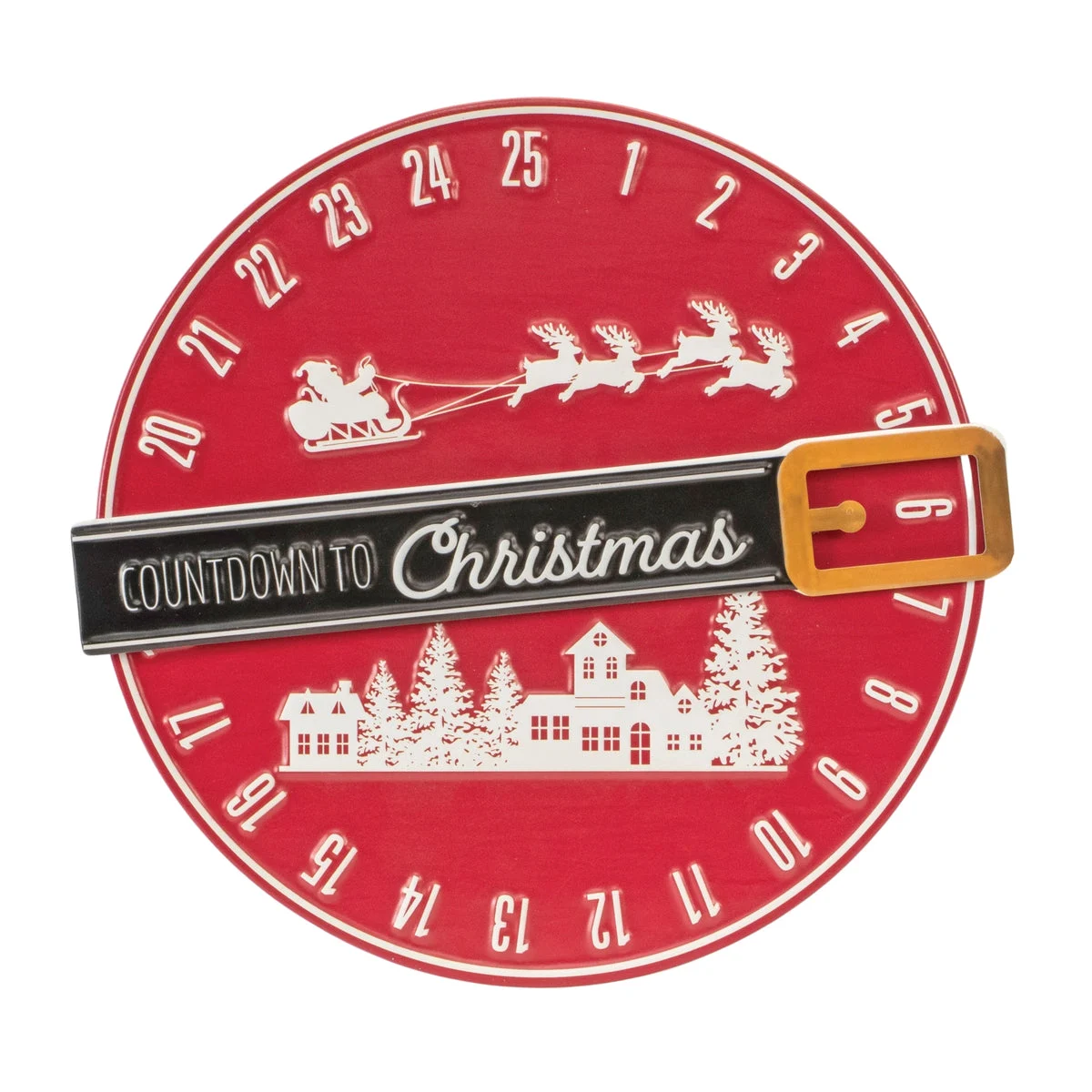 Santa Belt Countdown Wall Decor Metal 16 Inch by Melrose