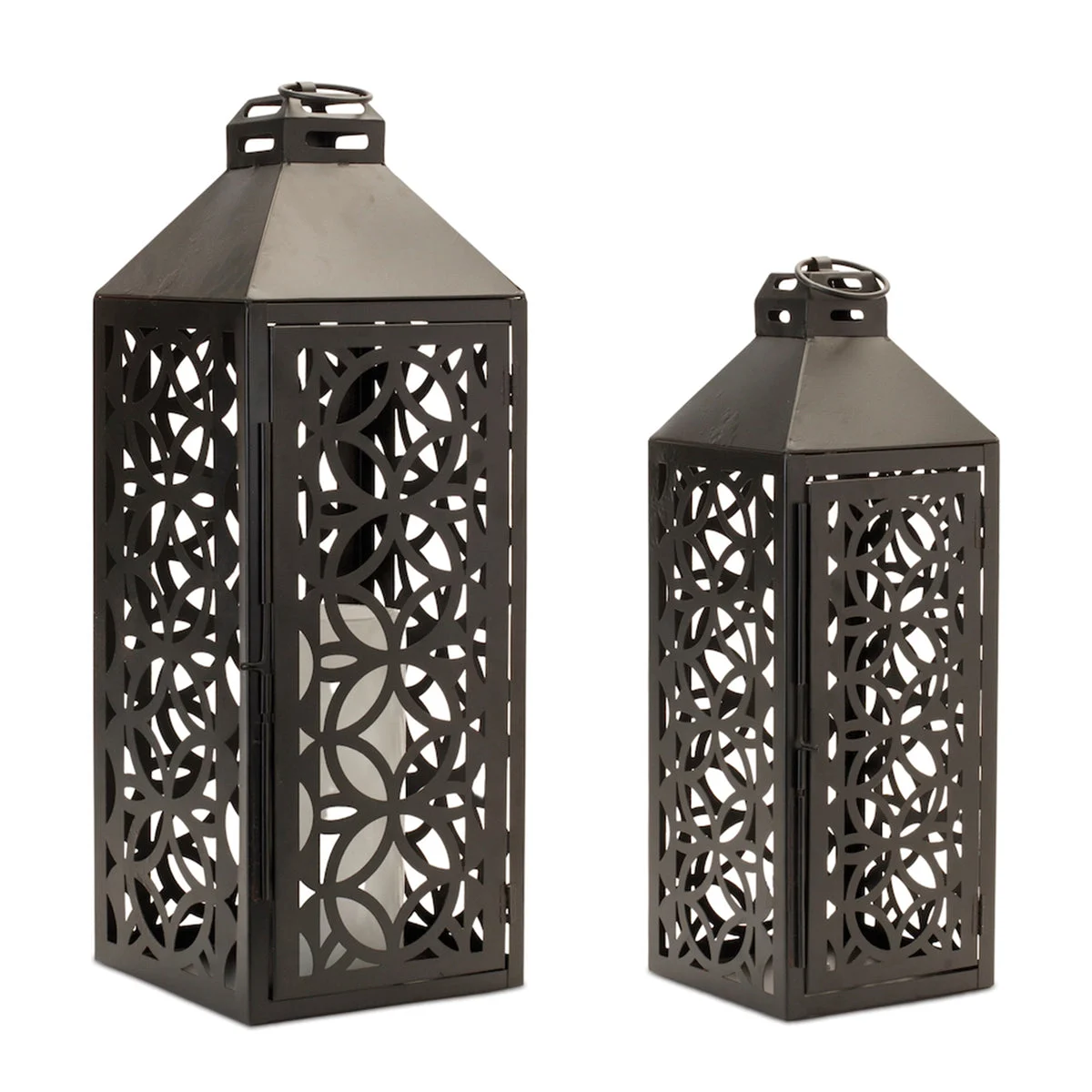 Modern Geometric Candle Lantern Set of 2 by Melrose