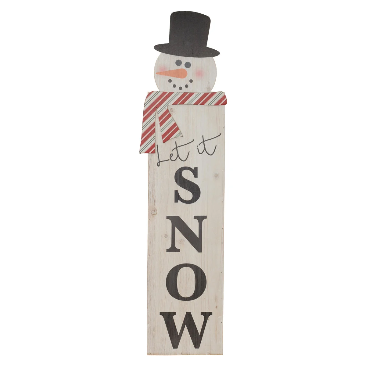 Let It Snow Snowman Porch Sign – 41"H Christmas Wall Decor by Melrose