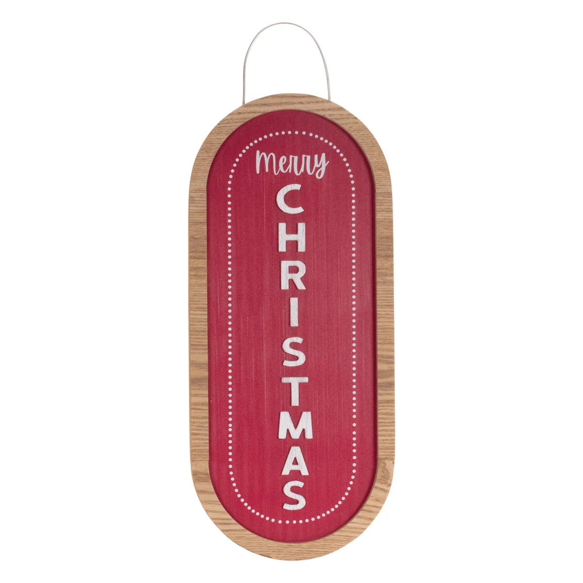 Merry Christmas Hanging Sign 21 Inch MDF Wood Iron Decor by Melrose