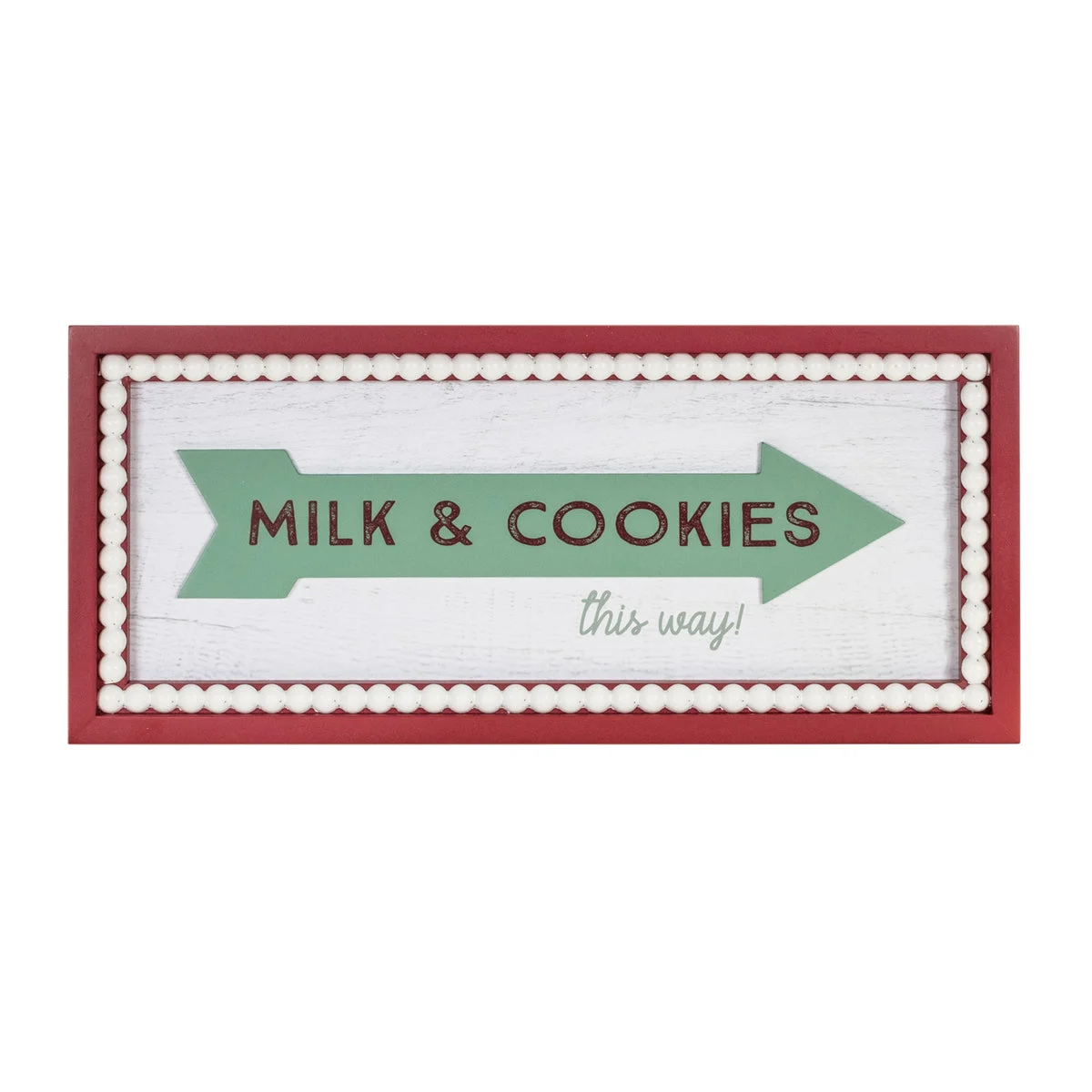 Milk and Cookies Arrow Wall Sign – 19.5"L Christmas Decor by Melrose