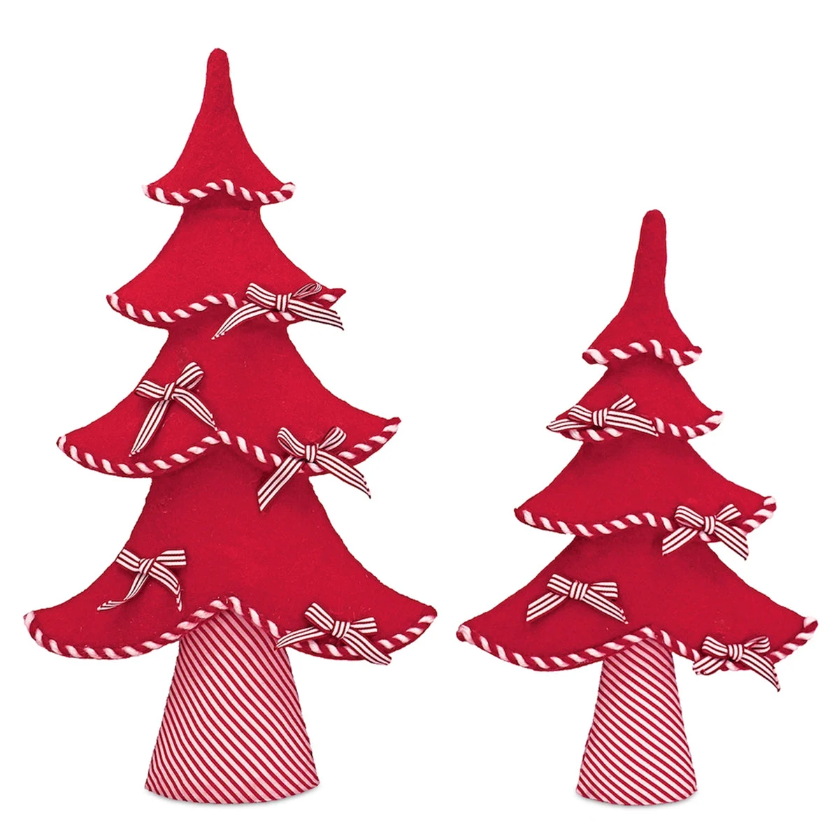 Felt Wool Pine Tree Tabletop Decor Set – Set of 2 Whimsical Christmas Trees by Melrose