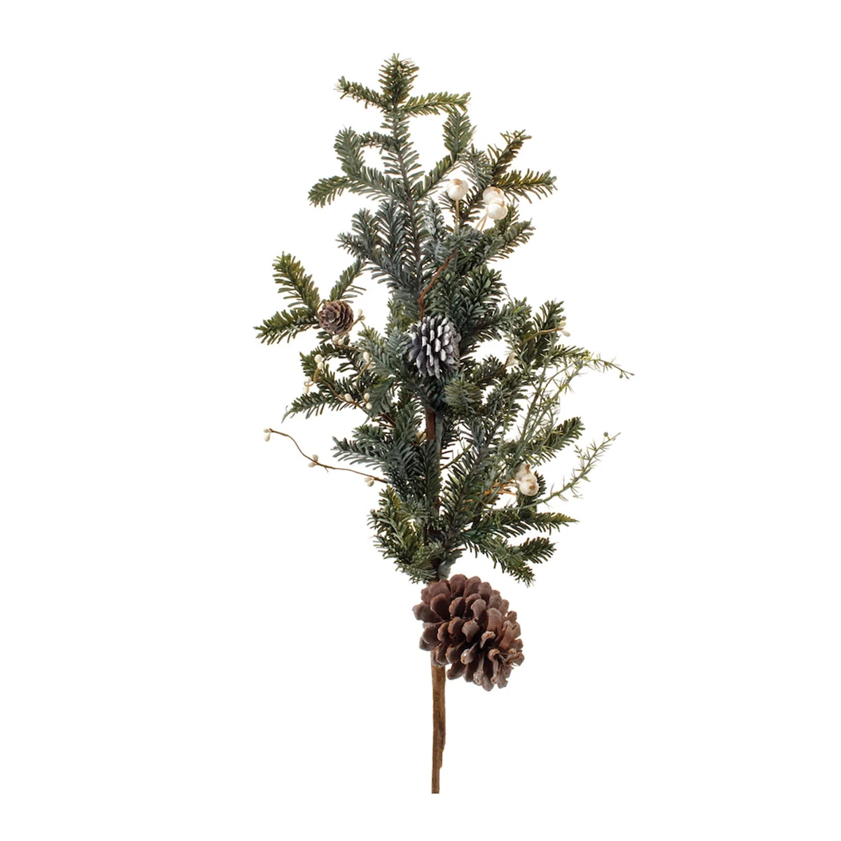 Frosted Pine Spray with Pinecones – Set of 4, 35" Faux Seasonal Stems by Melrose