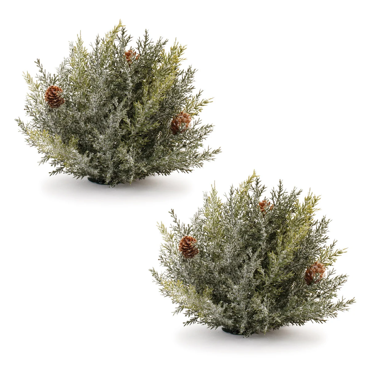 Christmas Pine Half Orb Icy Pinecone Plastic Decor – 7" Set of 2 by Melrose