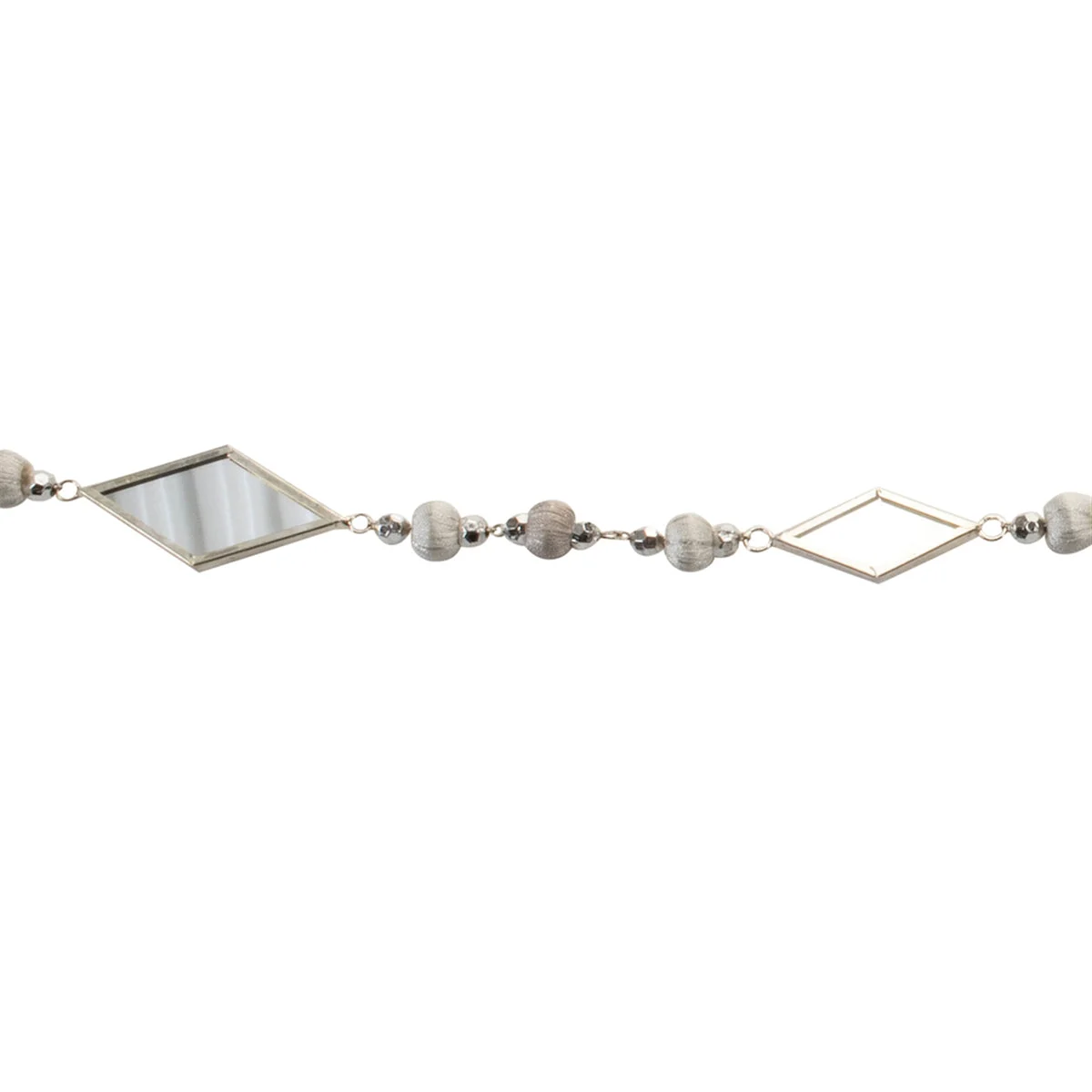 Christmas Garland – Silver Geometric Beaded 0.25" Thick 48" Set of 2 by Melrose