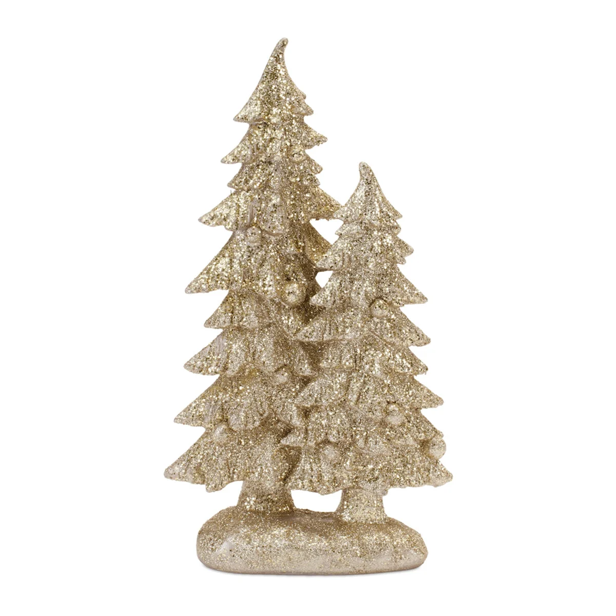 Christmas Winter Tabletop 2 Trees Double Resin Figurines – 11.5" H by Melrose