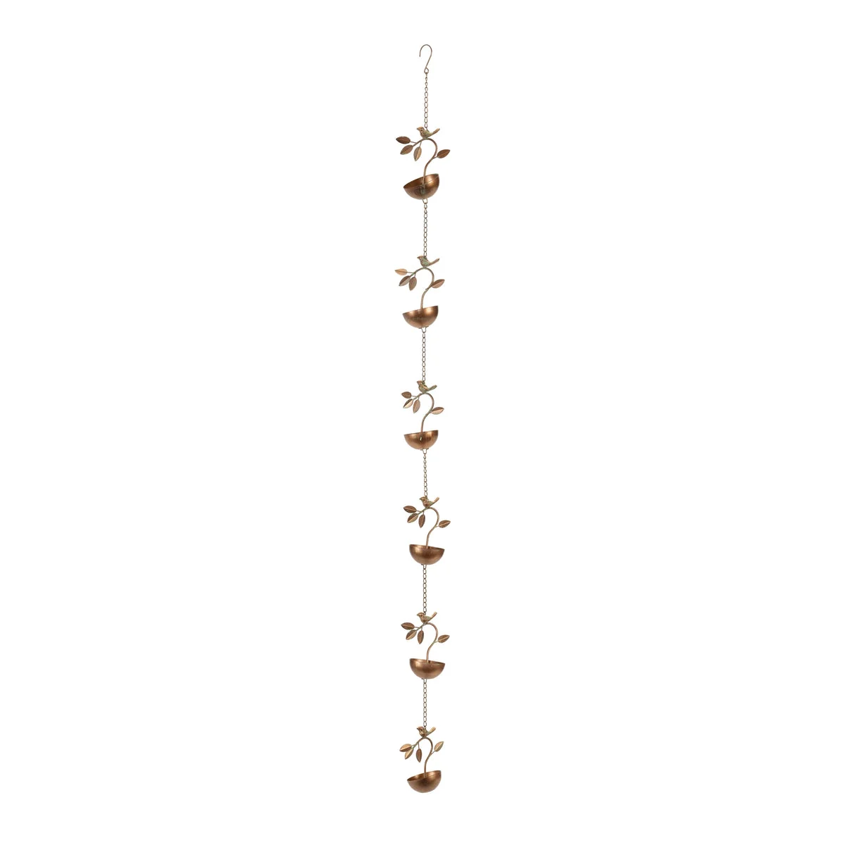 Bird Rain Chain Decor Iron Branch Design – 70" L by Melrose