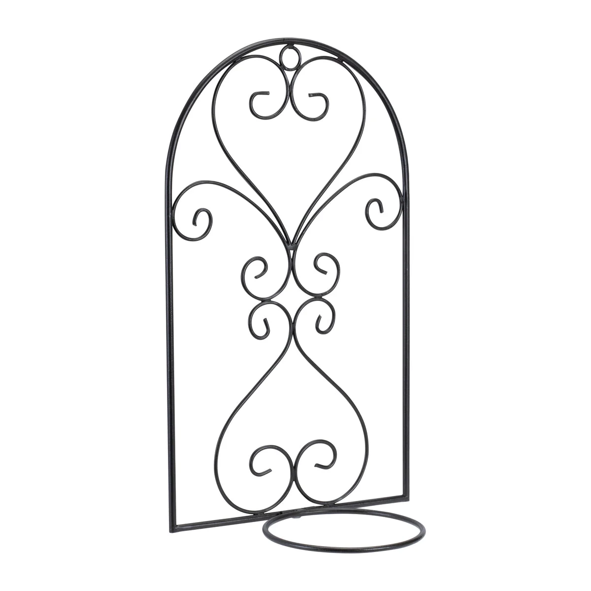 Wall Trellis Pot Holder (Set of 2) – Black Metal Vertical Garden Decor by Melrose
