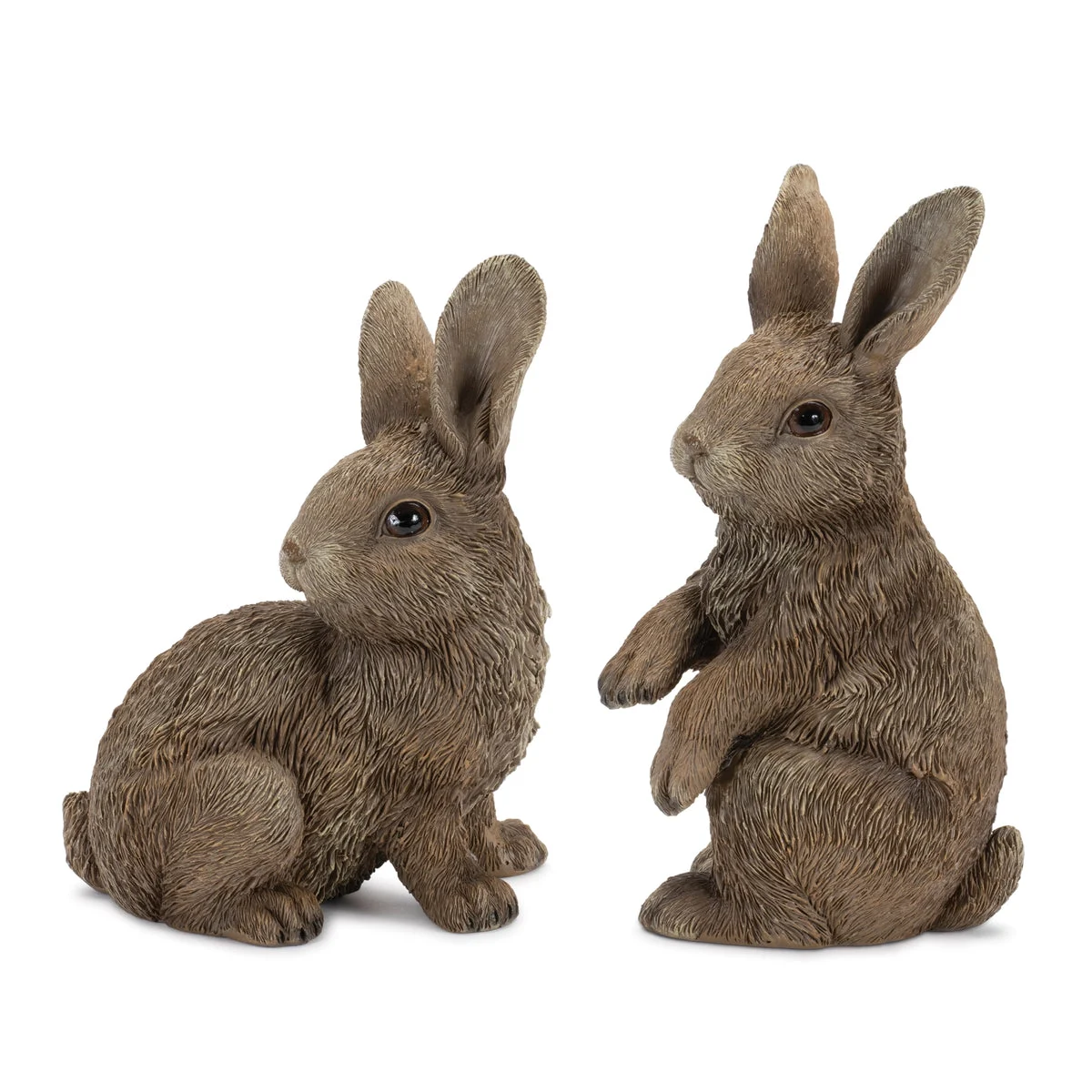 Garden Bunny Rabbit Figurines Resin Woodland Decor – Set of 2 by Melrose