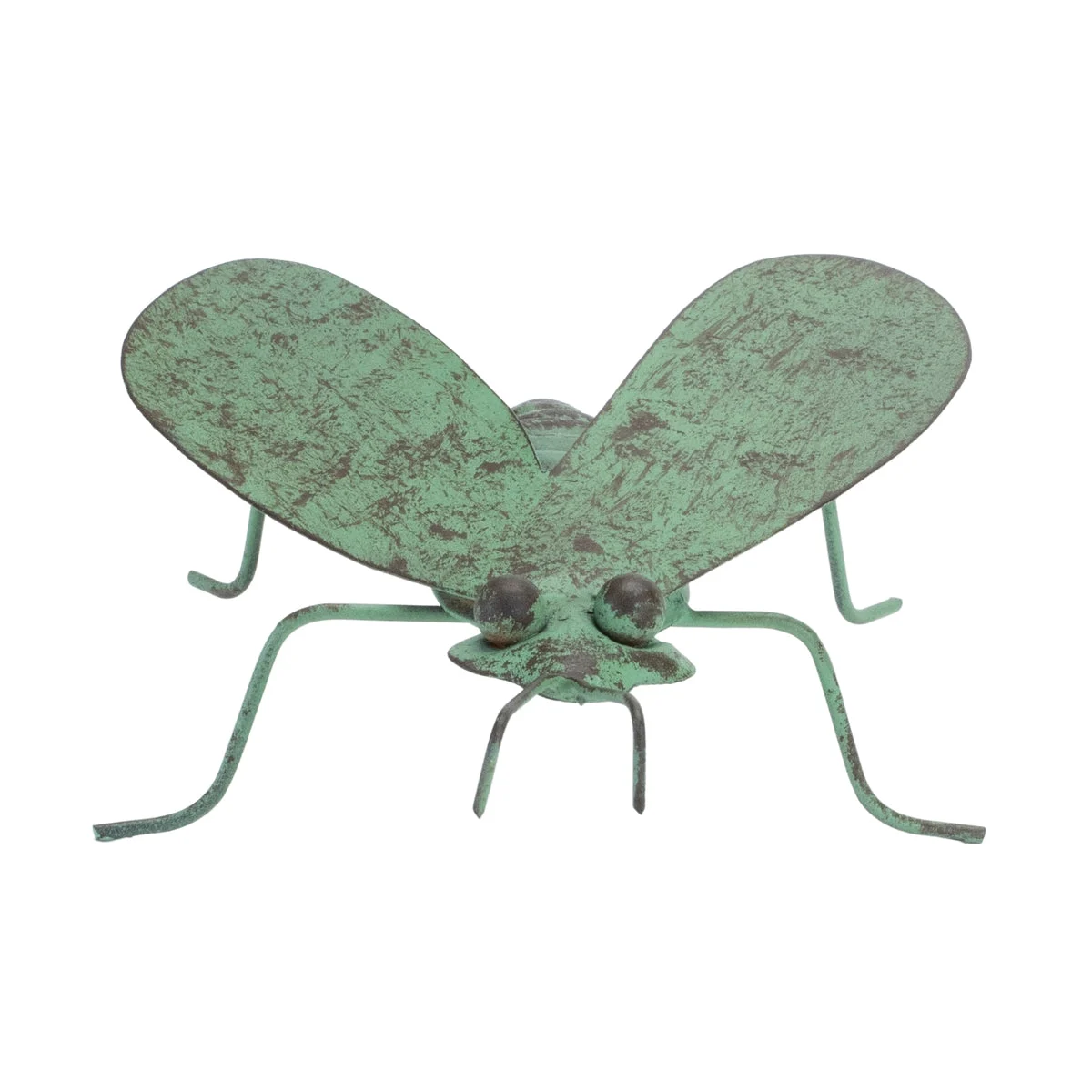 Iron Bee Garden Accent Set of 2 Green Black 1.5 Inch Height Traditional Decor By Melrose