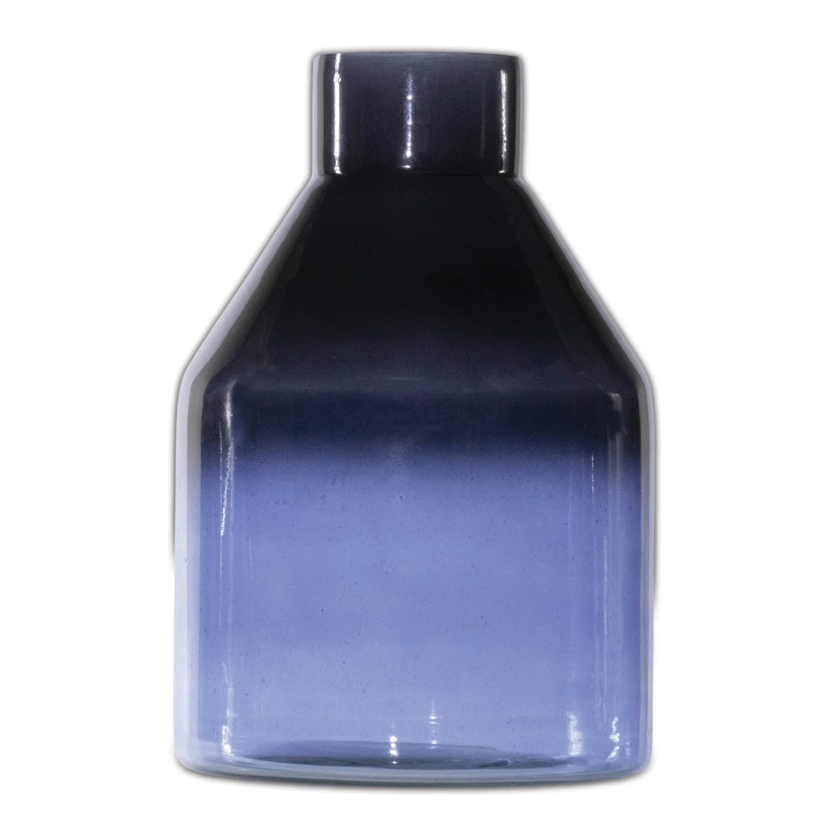 Glass Bottle Vase – Blue Soda Lime Glass – 7"H Tabletop Accent By Melrose