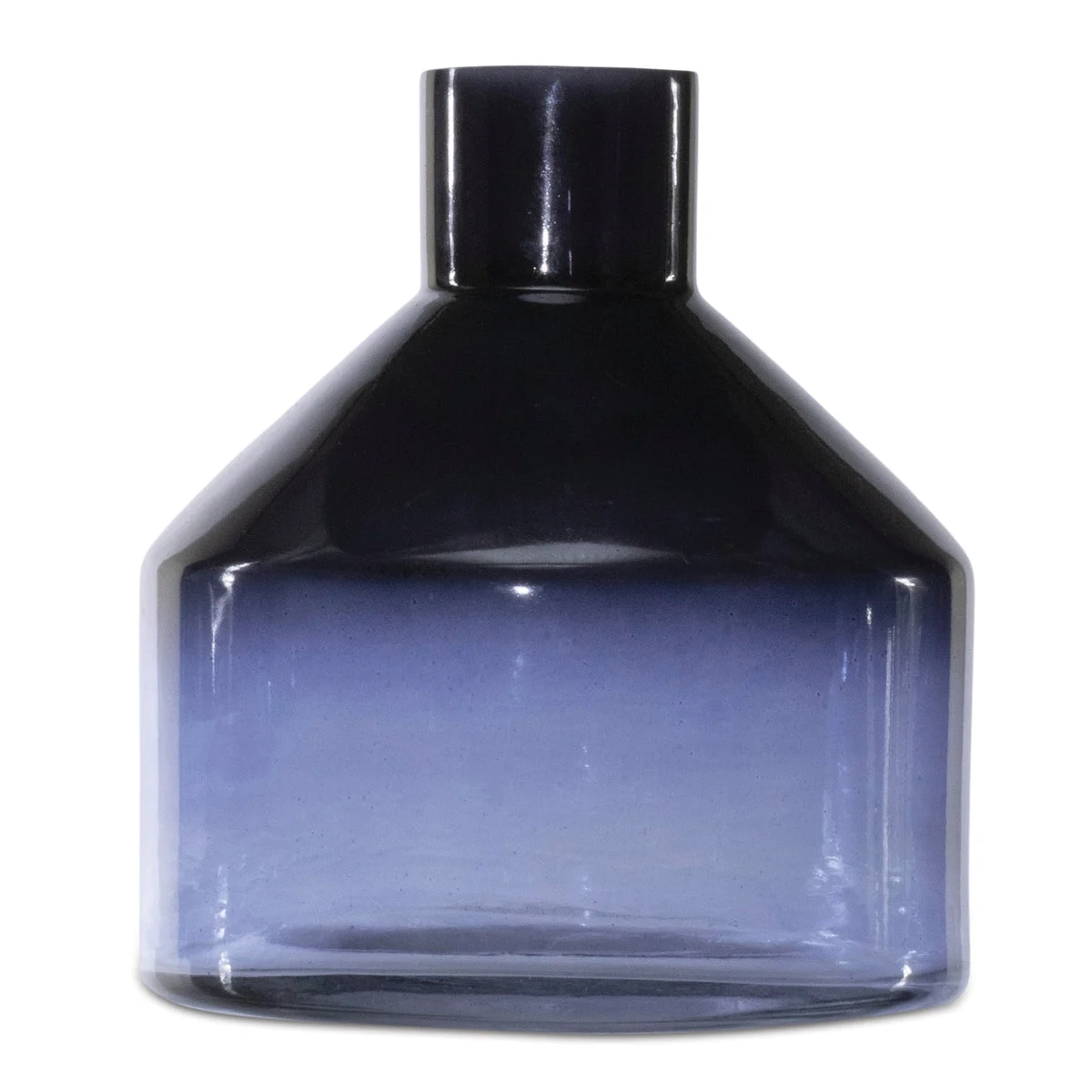 Glass Bottle Vase – Blue Soda Lime Glass – 6"H Tabletop Accent By Melrose