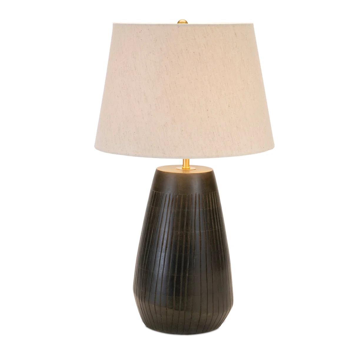 Wood and Iron Table Lamp Neutral Shade Accent Lighting – 21 " by Melrose
