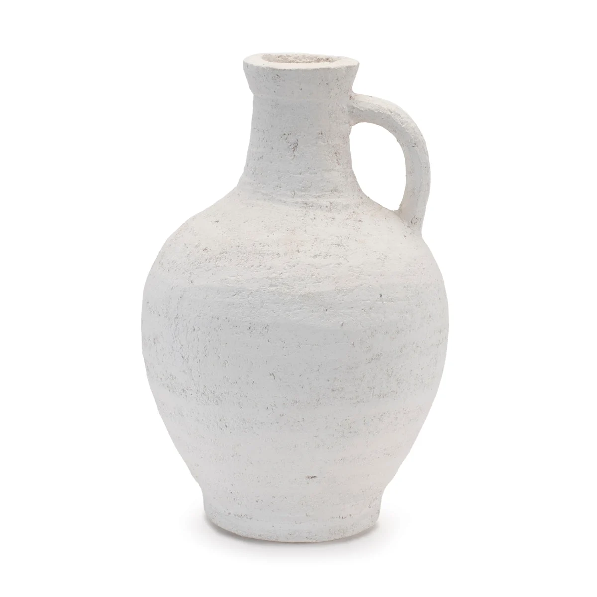 Terra Cotta Pitcher White 11.5H for Tabletop Shelf Decor By Melrose
