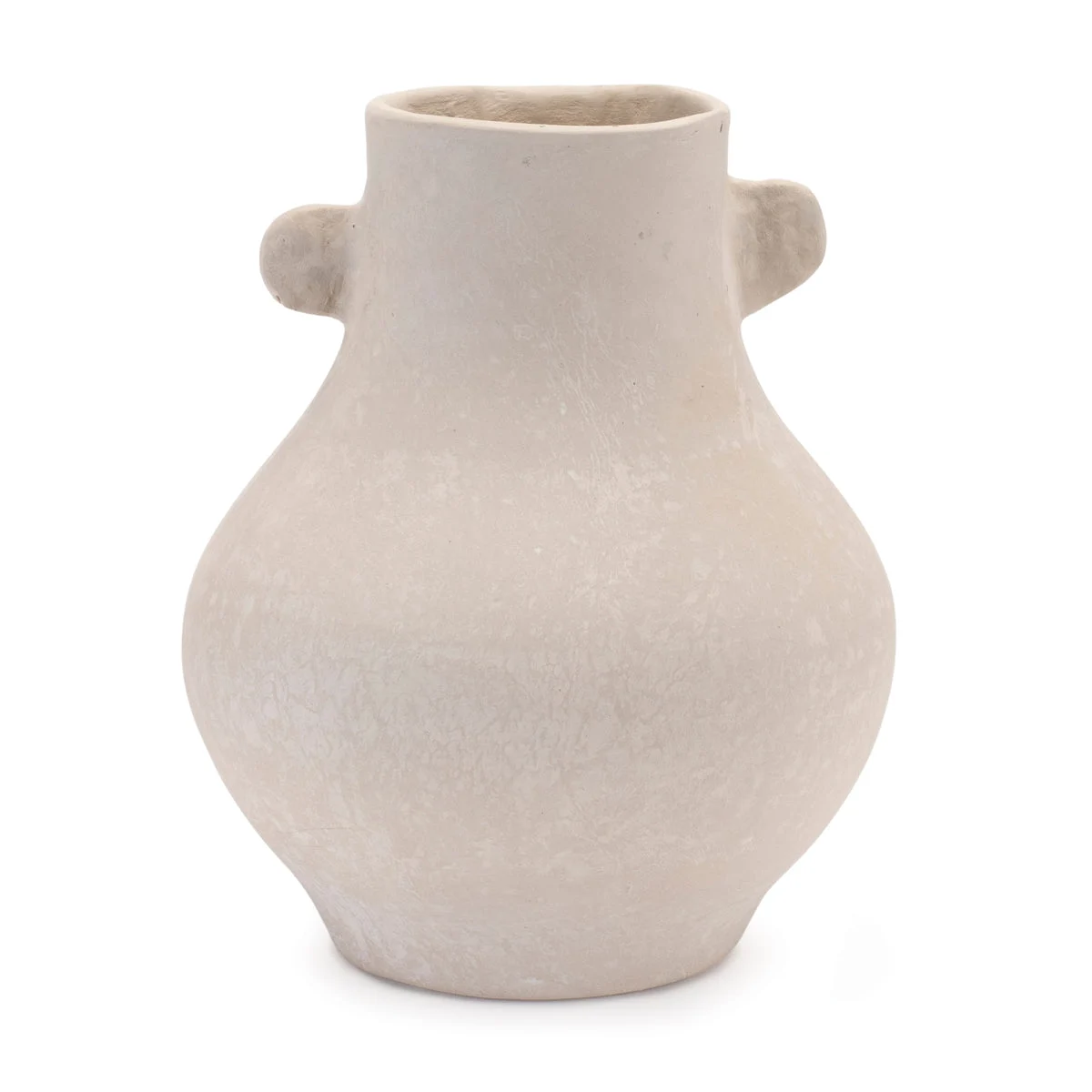 Vase – Recycled Paper Chalk Powder – 9.75 Inch Rustic Beige Decorative Accent for Indoor Use – By Melrose