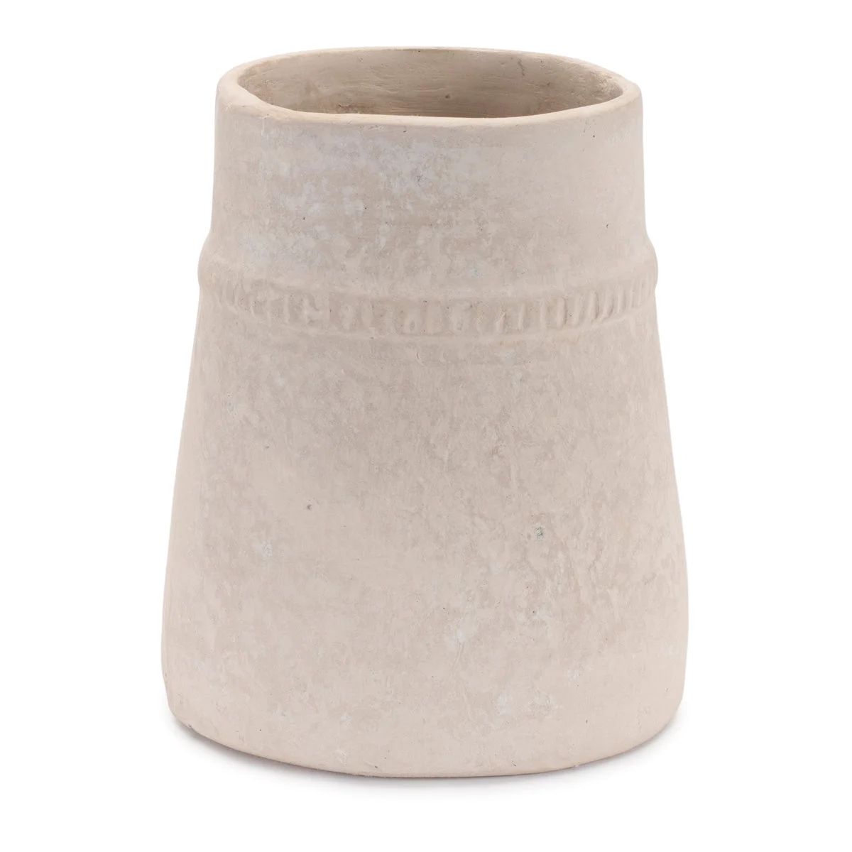 Vase – Recycled Paper Chalk Powder – 6.75 Inch Rustic Beige Indoor Decorative Accent – By Melrose