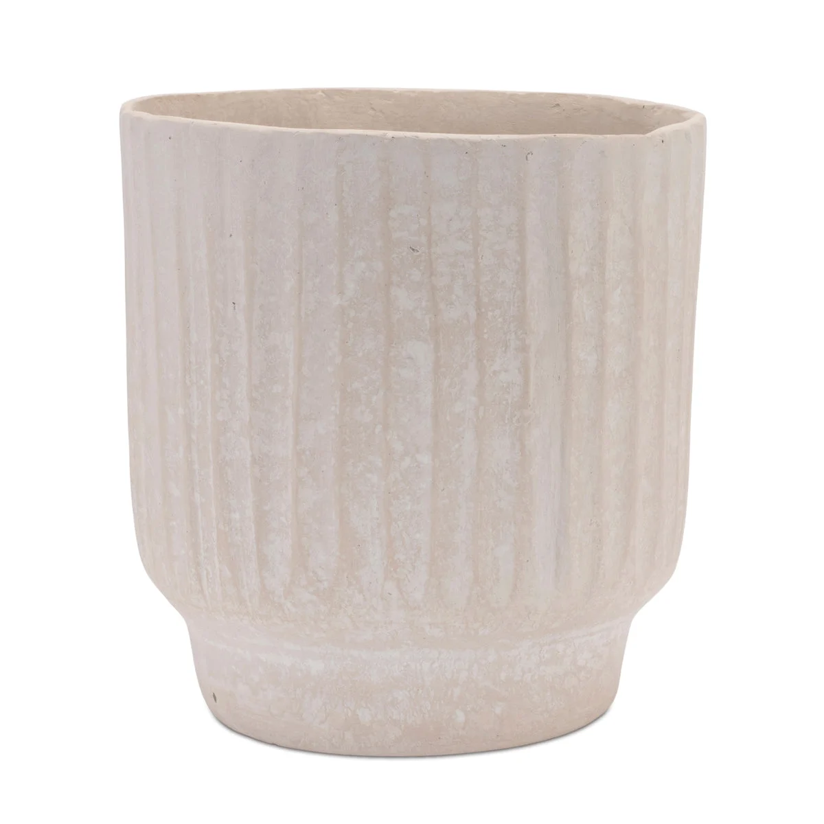 Container – Recycled Paper Chalk Powder – 7.75 Inch Rustic Beige Indoor Decorative Accent – By Melrose