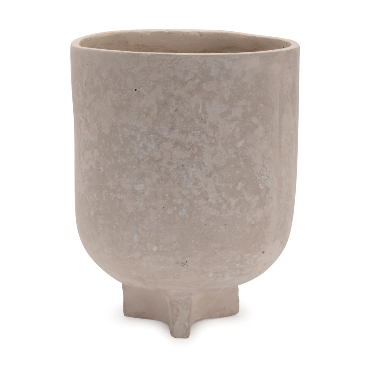 Container – Recycled Paper Chalk Powder – 7 Inch Rustic Beige Indoor Decorative Accent – By Melrose