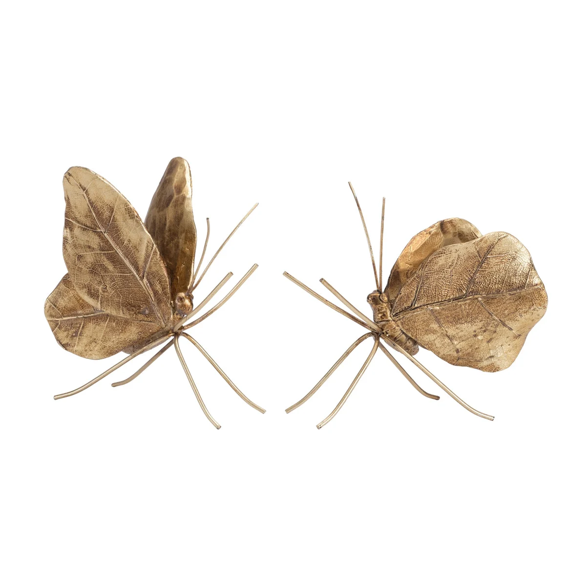 Decorative Butterfly Shelf Sitters Resin and Metal – Set of 2 by Melrose