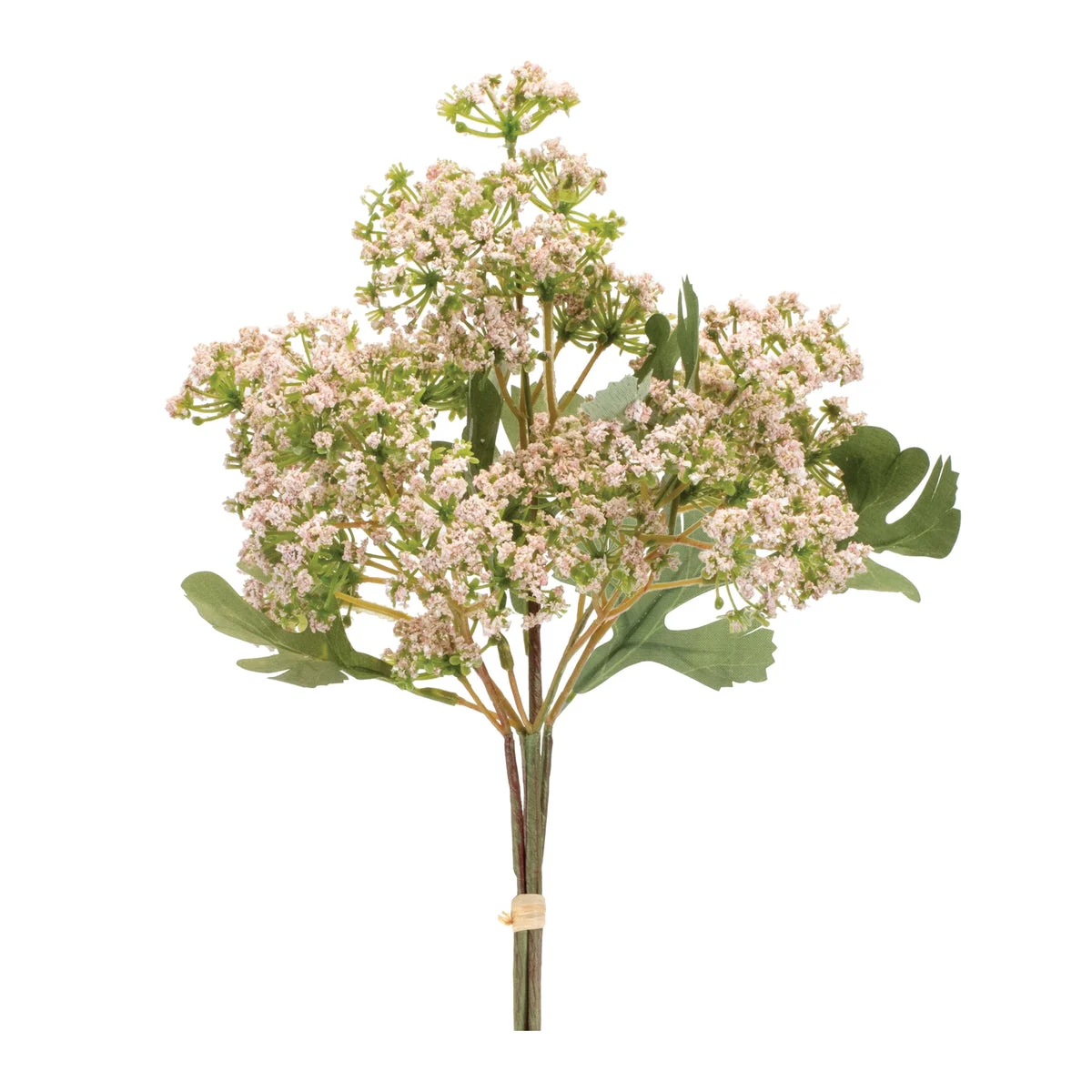 Angelica Bundle – Polyester/Plastic – 15.25 Inch Pink & Green Faux Floral Stems (Set of 2) – By Melrose