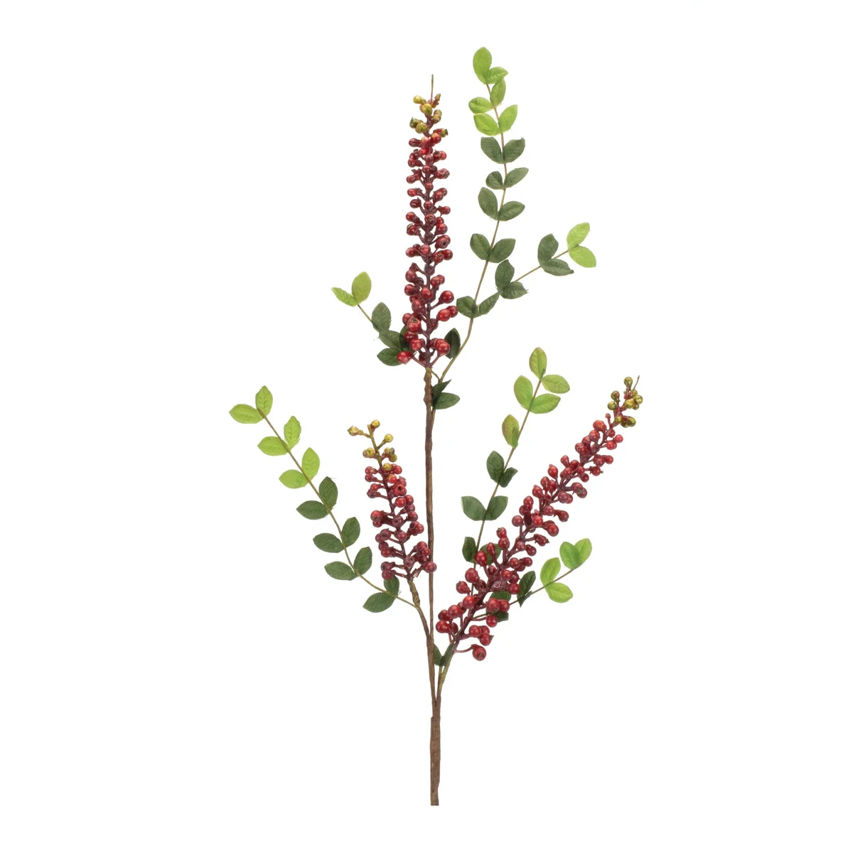 Berry Spray – Burgundy & Green – 32 Inch Faux Floral Stems Set of 6 – By Melrose