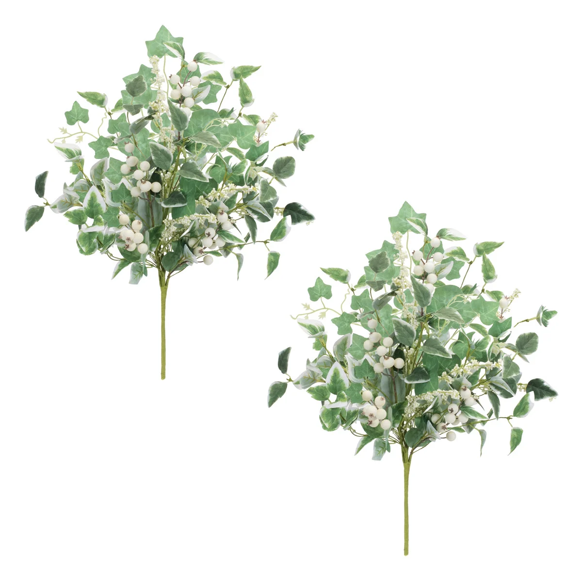 Faux Green Foliage and Berry Bush Set of 2 – 20"H by Melrose