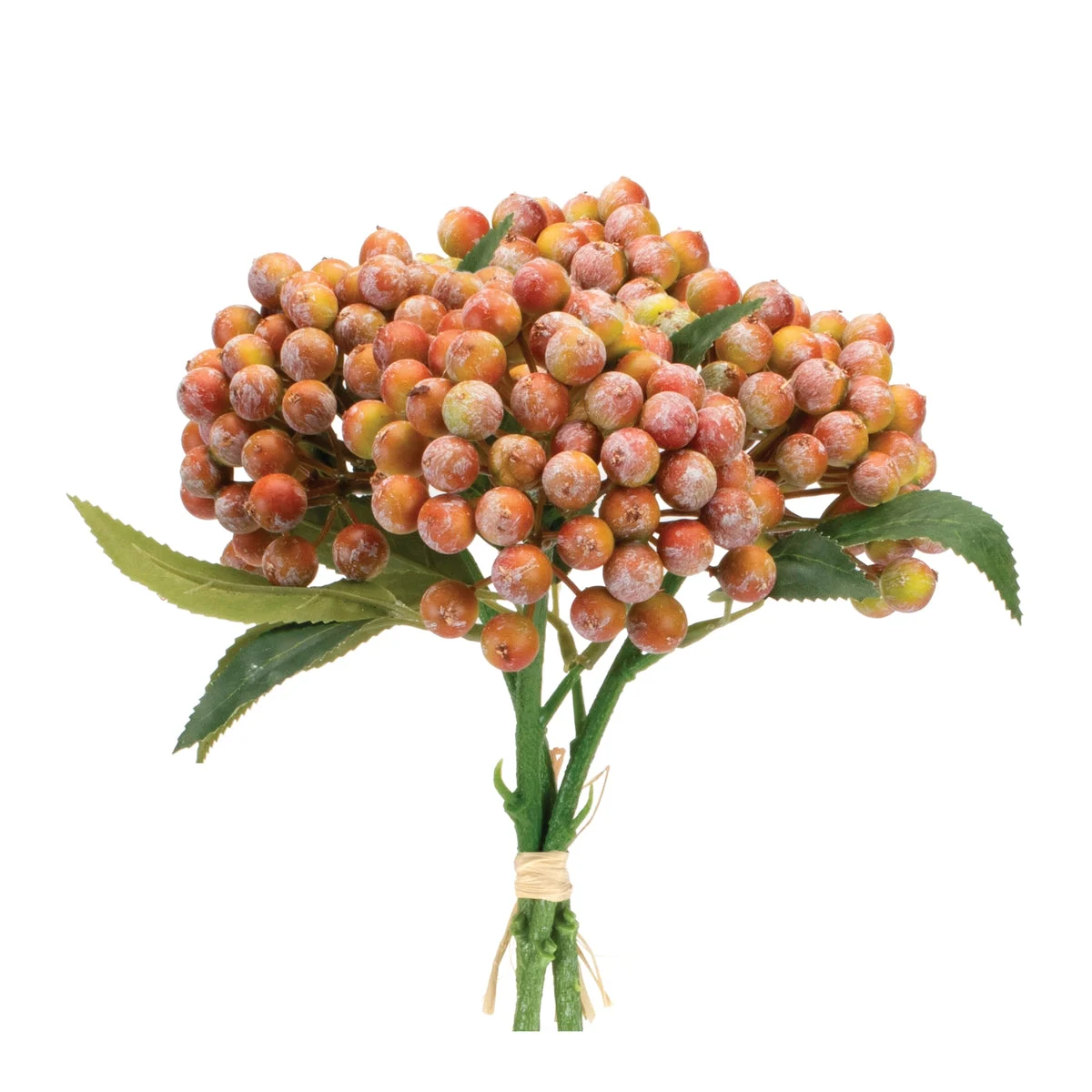 Berry Bundle Faux Orange Berry Stems Set of 2 – 11.5" H by Melrose