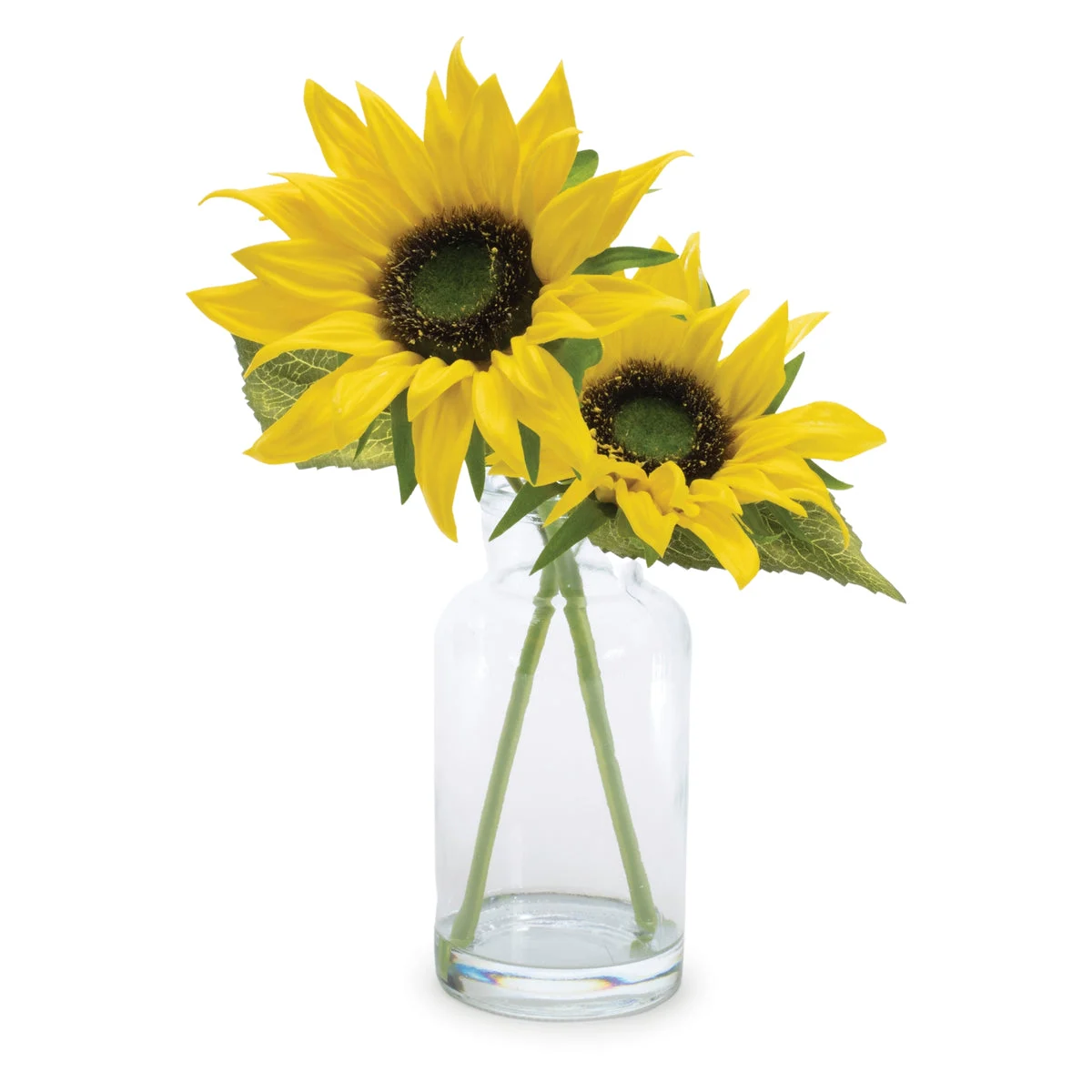Sunflower Floral Vase Faux Tabletop Arrangement – 12" H Set of 2 by Melrose