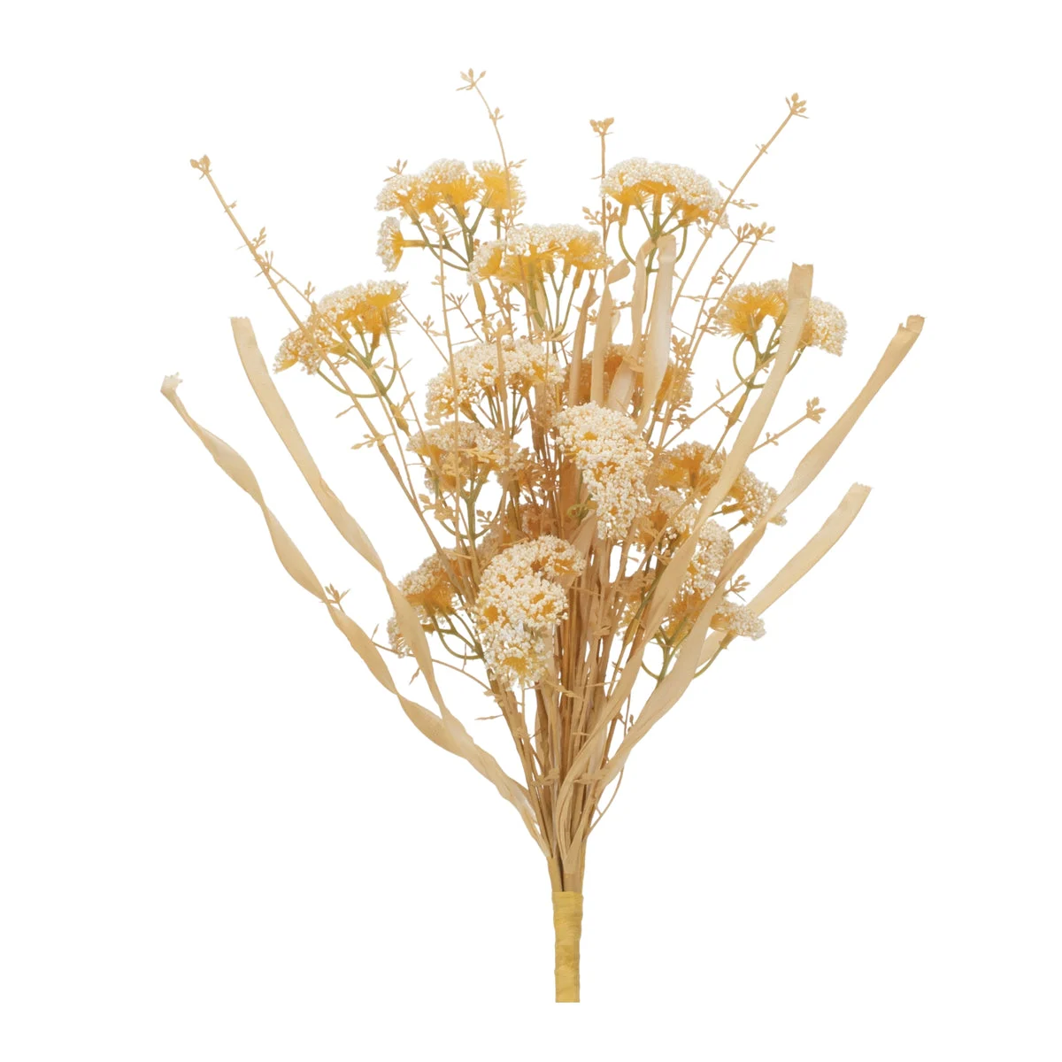 Neutral Beige Faux Floral Bush (Set of 2) – 19" Modern Decor by Melrose