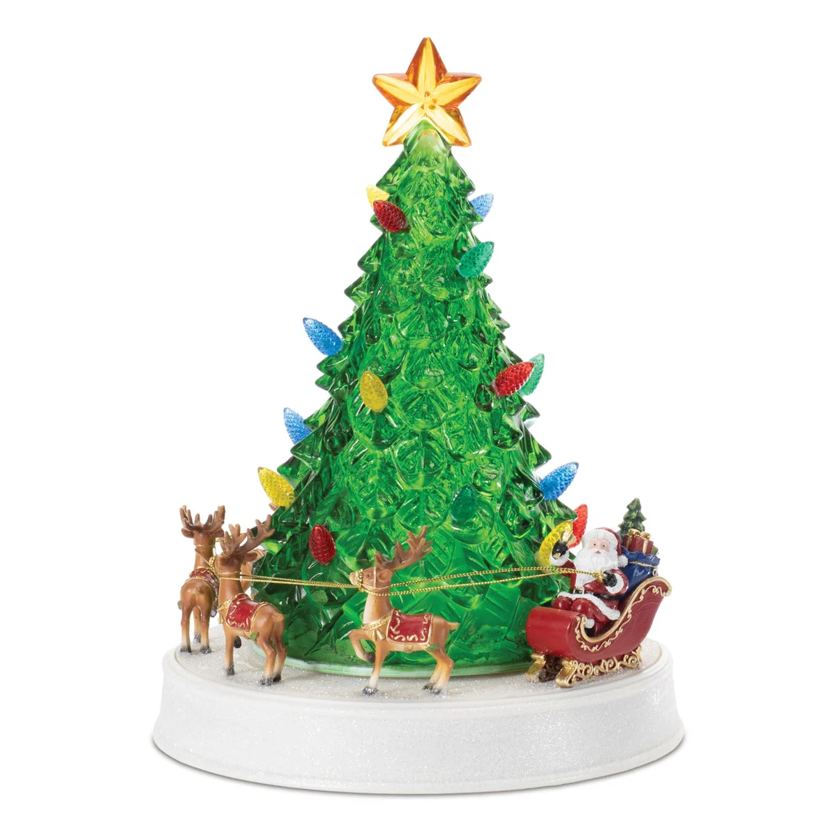 LED Musical Christmas Tree Plastic 11 Inch Rotating Table Decor by Melrose