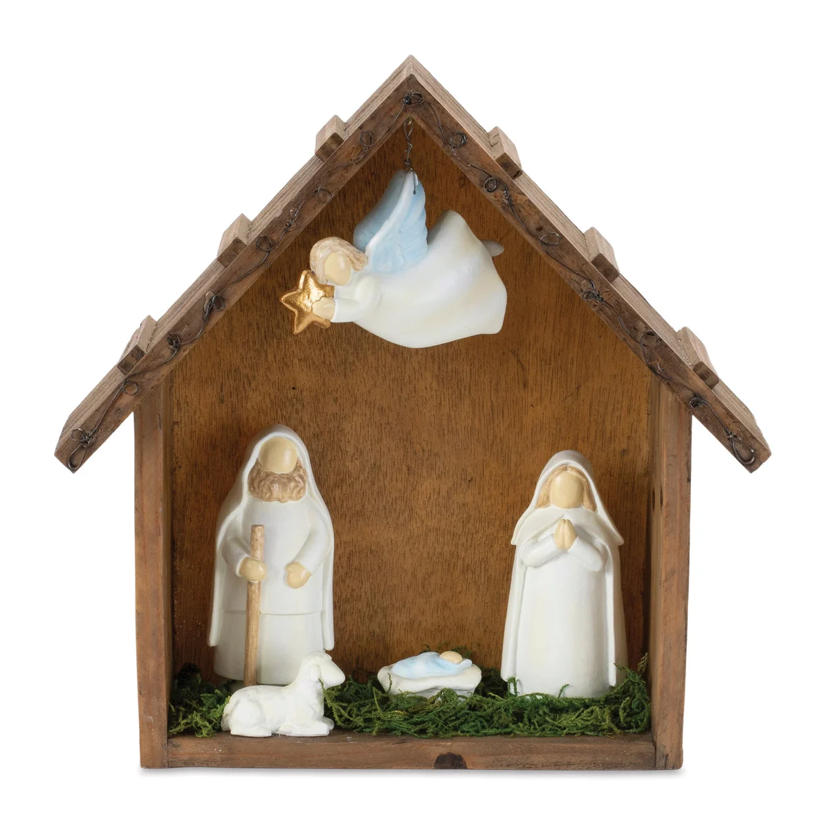 Tabletop Christmas Nativity Scene with Angel Accent 10"L by Melrose