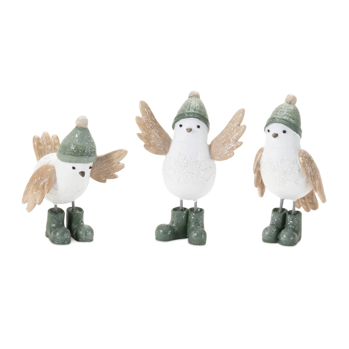 Winter Bird with Snowboots Figurine Set (Set of 6) -4.5"H by Melrose