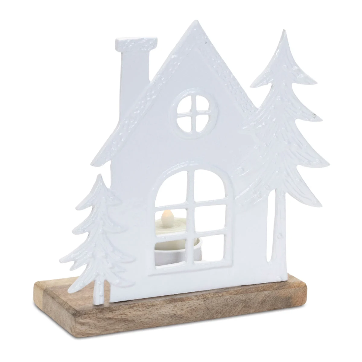 Christmas House Tealight Candle Holder Set (2 Pieces) 7"L by Melrose