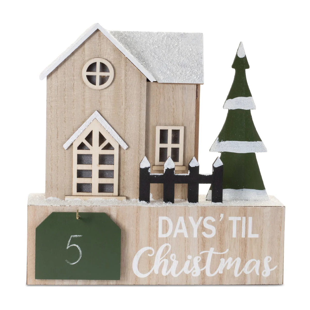 Christmas House Countdown Decor MDF Tin 12 Inch LED Display by Melrose