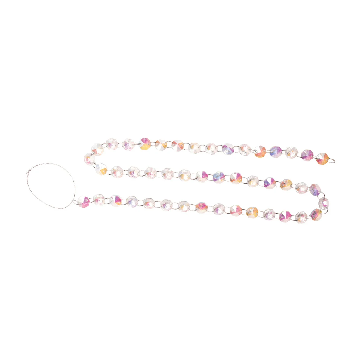Christmas Garland Set of 2 – Iridescent Glass Beads – 0.25" Height Holiday Tree and Mantel Accent by Melrose