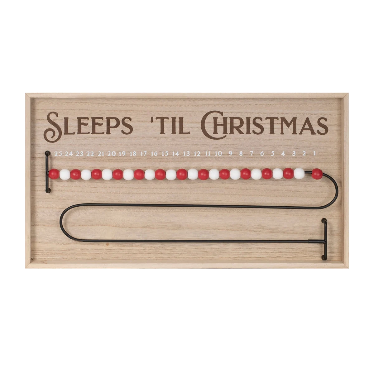 Holiday Countdown Wall Sign MDF Wood 20 x 11 Inch Rustic Hanging by Melrose