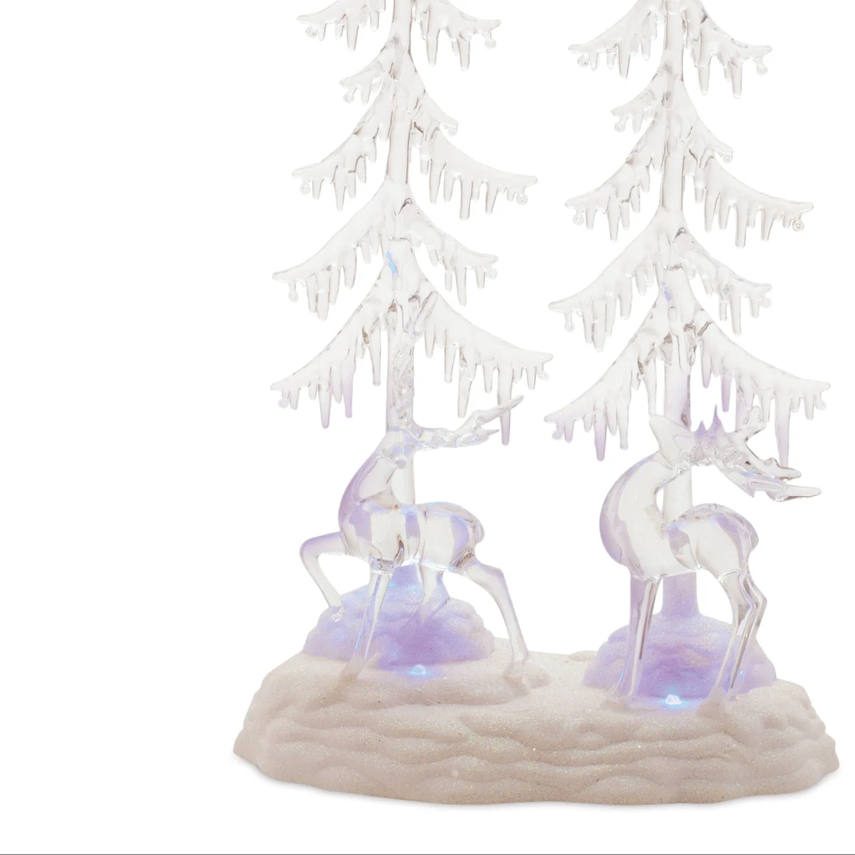 Christmas LED Display Plastic Deer and Trees 15.25" Height Holiday Accent by Melrose