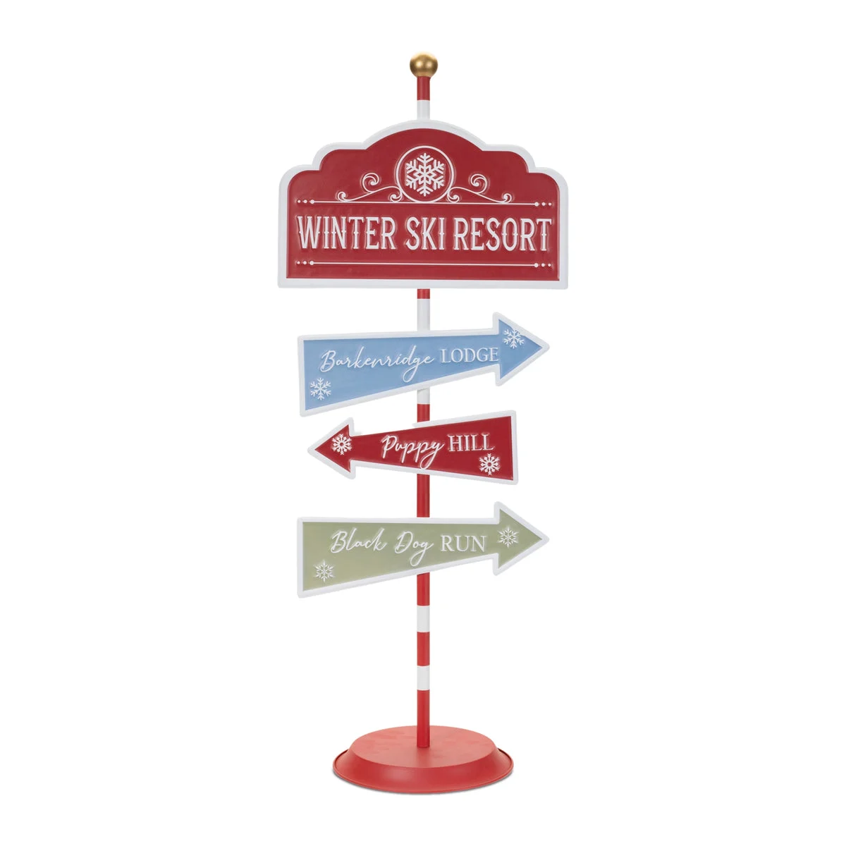 Metal Dog Ski Resort Holiday Sign 34"H by Melrose