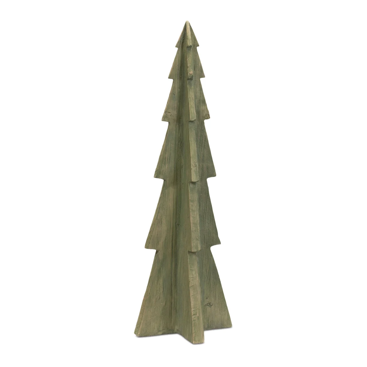 Holiday Tabletop Christmas Tree Resin Evergreen with Wood Texture – 37" by Melrose