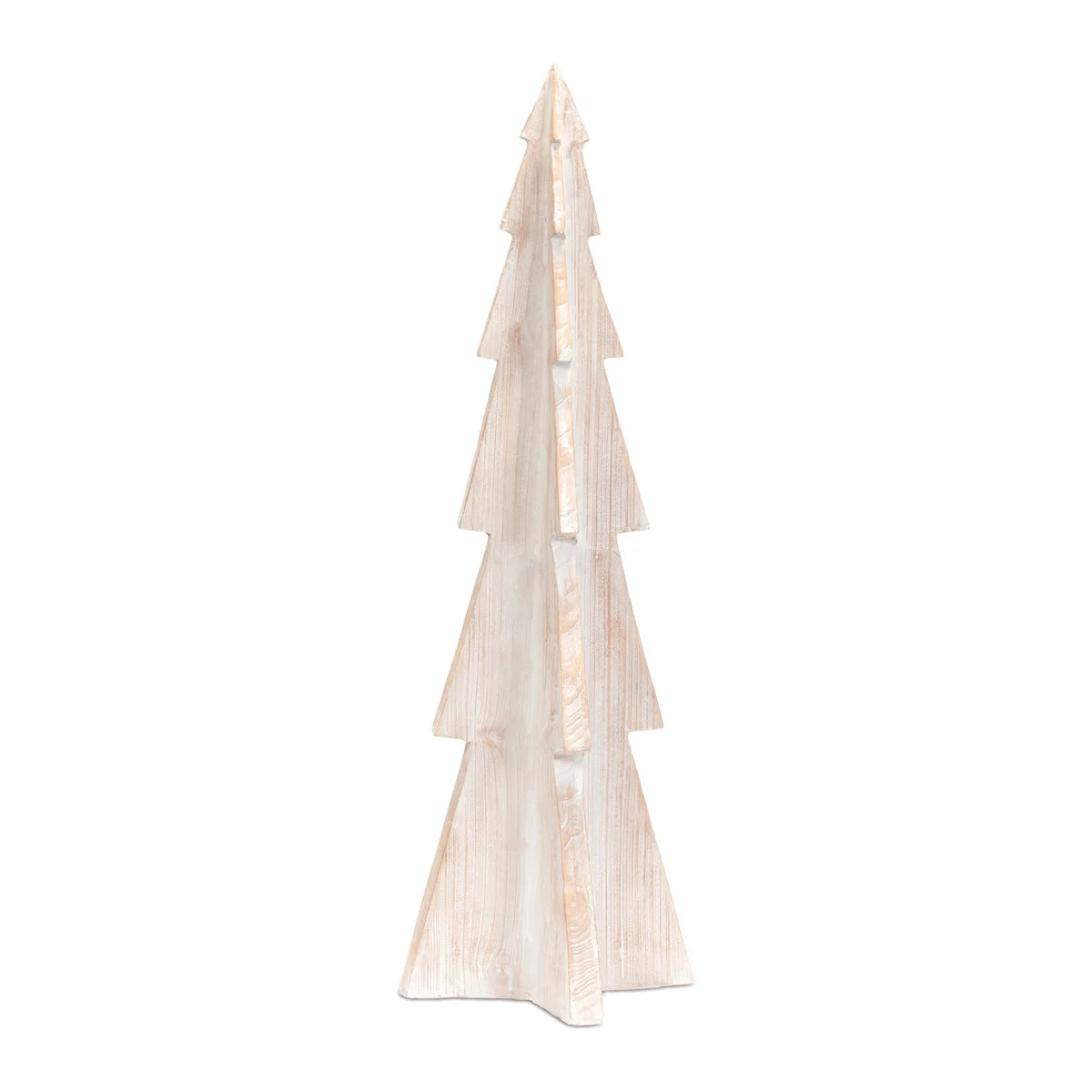 Resin Carved Christmas Tree Whitewashed Tabletop Accent – 37" by Melrose