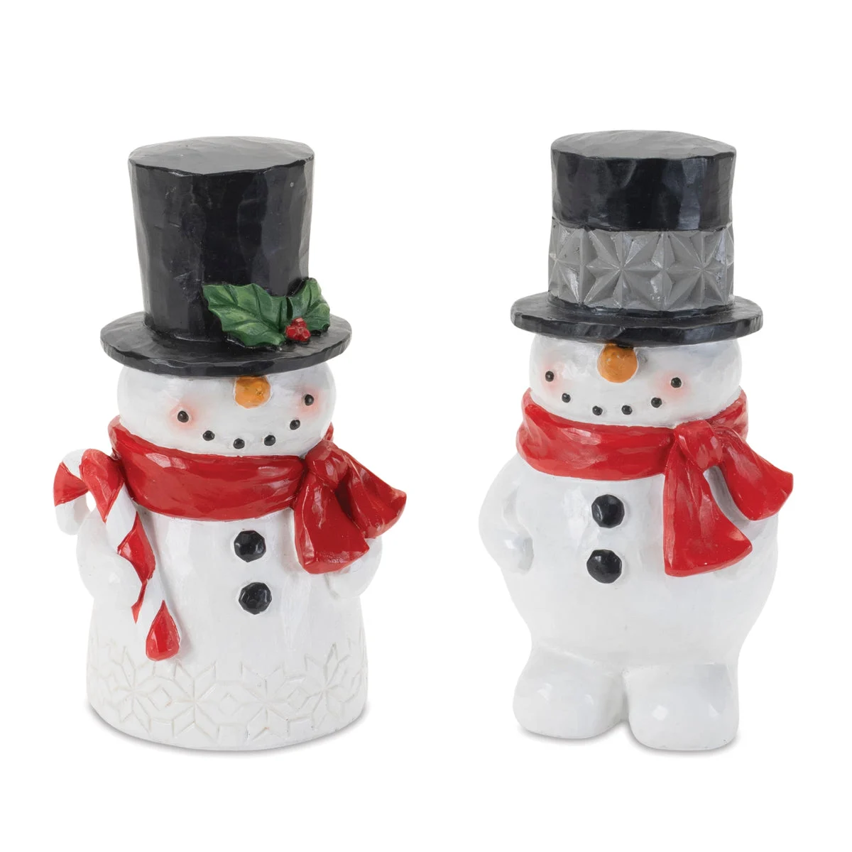 Holiday Christmas Snowman Decor – Resin Figurines for Shelves and Mantels 5.5" by Melrose