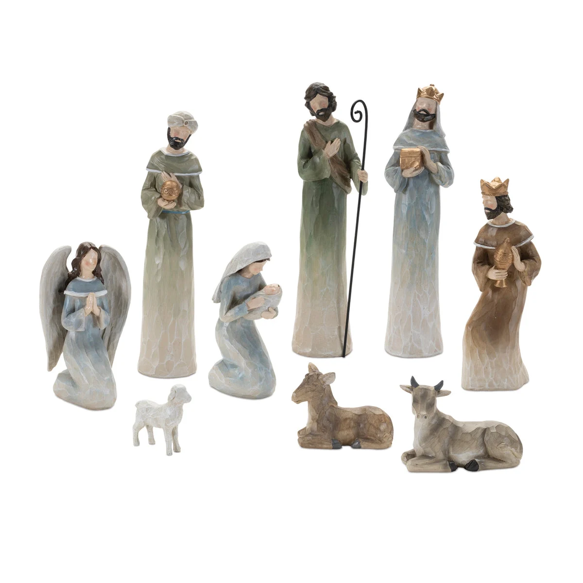 Christmas Nativity Tabletop Decor 11.75"– Resin Figurines Set of 9 by Melrose
