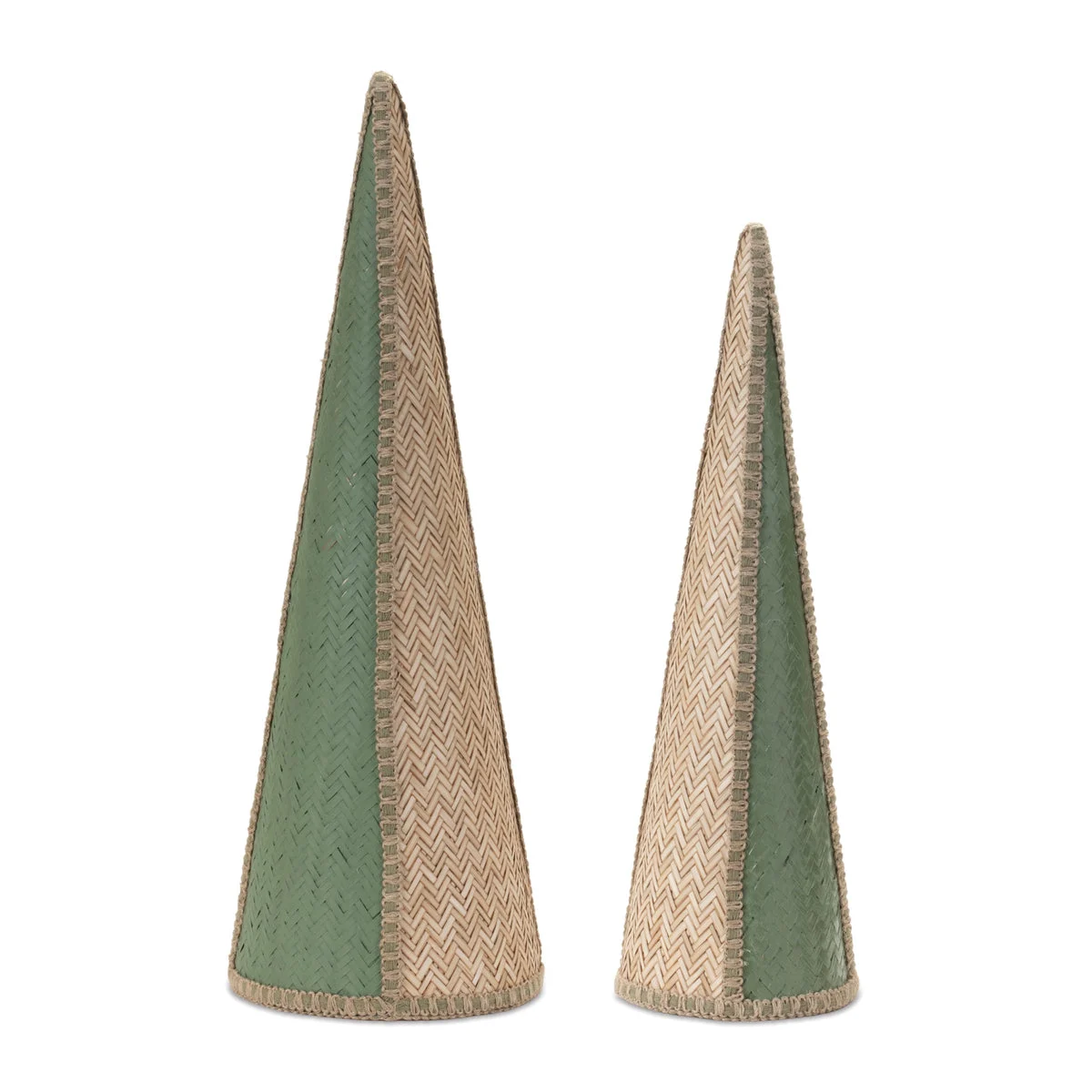 Bamboo Cone Tree Tabletop Decor Christmas Accent – Set of 2 (22") by Melrose