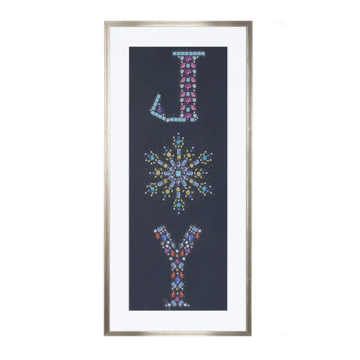 Framed Joy Christmas Wall Print Glass Front Artwork – 23.5 " by Melrose